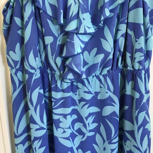 LANE BRYANT Floral Maxi Dress Ruffled Blue Sundress Women’s Plus Size 18/20 1X - Picture 6 of 16